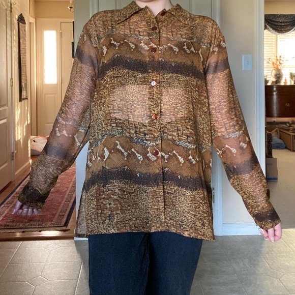 Animal Print Button Down - Picture 3 of 6